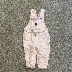 Baby B’gosh Pink Striped Overalls 9M